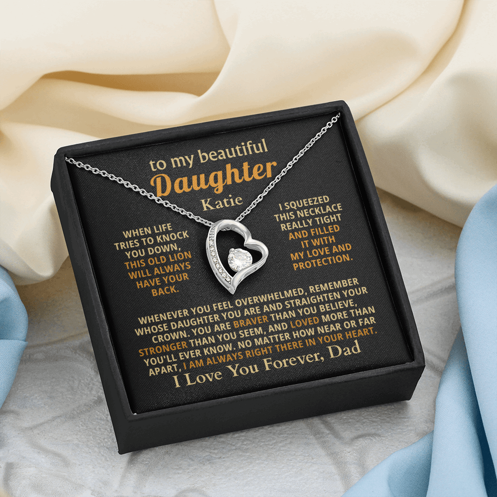 Personalized To My Daughter Necklace - Heartfelt Gift Set for Christmas, Birthday or Just Because (black card 2)