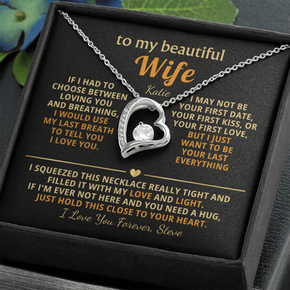 Personalized To My Wife Necklace - Heartfelt Heart Gift Set for Christmas, Anniversary or Birthday