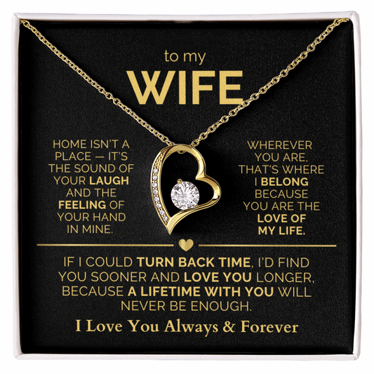 To My Wife Necklace - Heartfelt Forever Love Gift Set for Christmas, Anniversary or Birthday