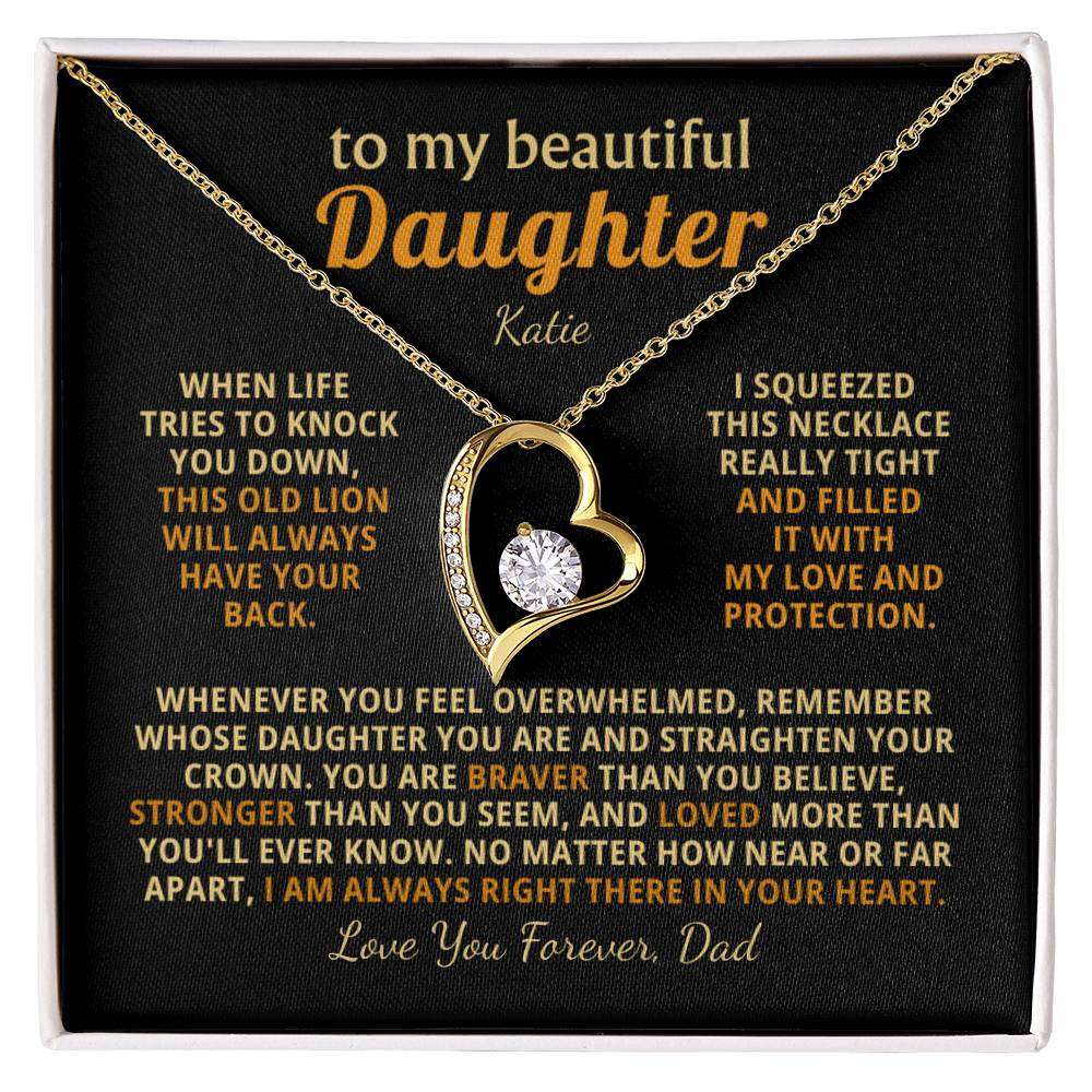 Personalized To My Daughter Necklace - Heartfelt Gift Set for Christmas, Birthday or Just Because (black card)