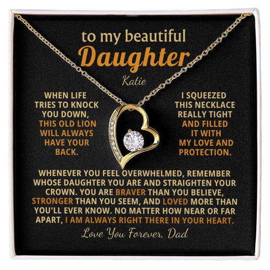 Personalized To My Daughter Necklace - Heartfelt Gift Set for Christmas, Birthday or Just Because (black card)