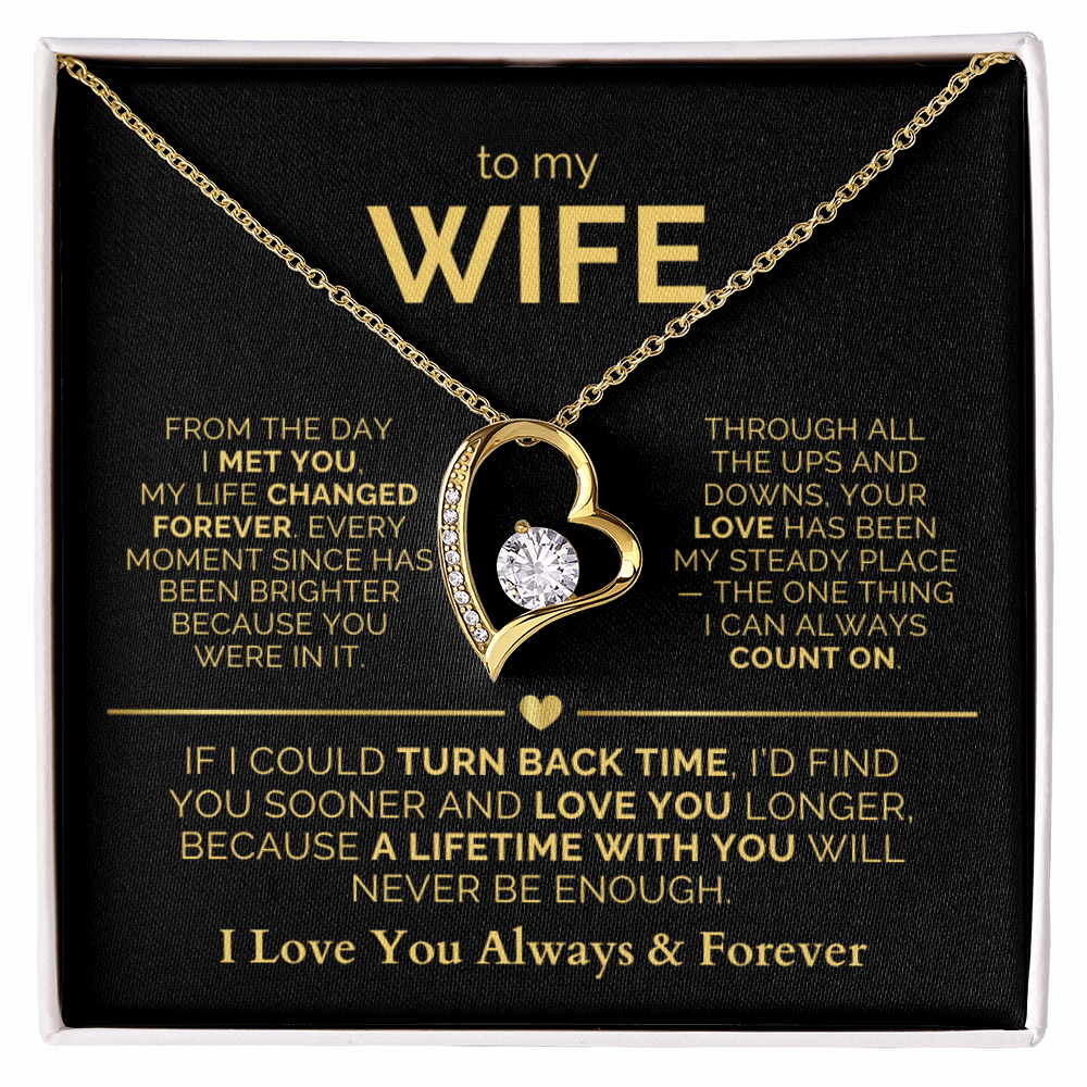 To My Wife Necklace - Heartfelt Forever Love Gift Set for Christmas, Anniversary or Birthday