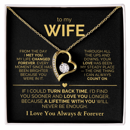 To My Wife Necklace - Heartfelt Forever Love Gift Set for Christmas, Anniversary or Birthday