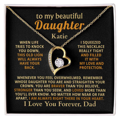 Personalized To My Daughter Necklace - Heartfelt Gift Set for Christmas, Birthday or Just Because (black card 2)
