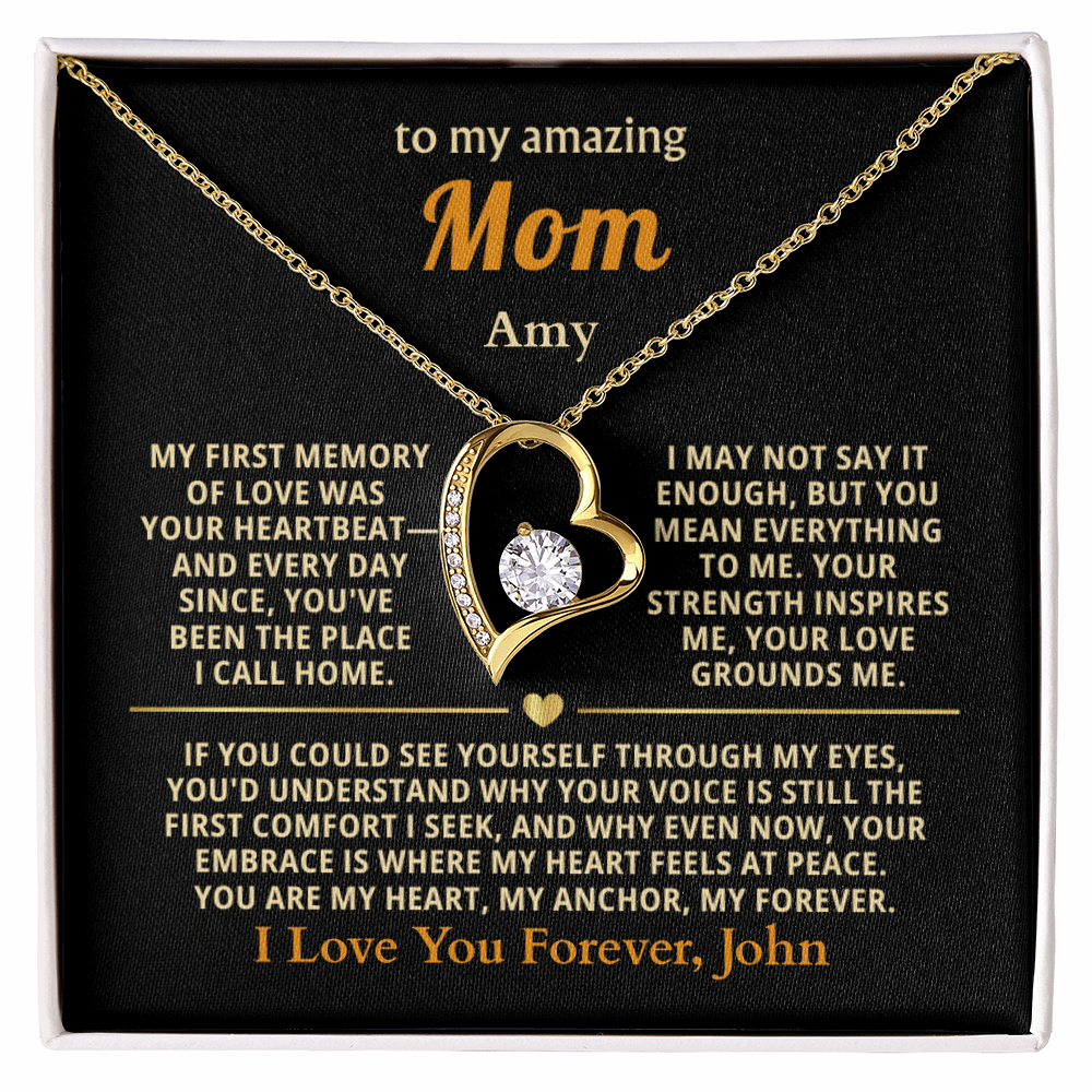 Personalized To My Mom Necklace - From Son or Daughter - Heartfelt Gift Set for Christmas, Mother's Day or Birthday