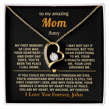 Personalized To My Mom Necklace - From Son or Daughter - Heartfelt Gift Set for Christmas, Mother's Day or Birthday