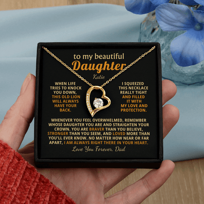 Personalized To My Daughter Necklace - Heartfelt Gift Set for Christmas, Birthday or Just Because (black card)