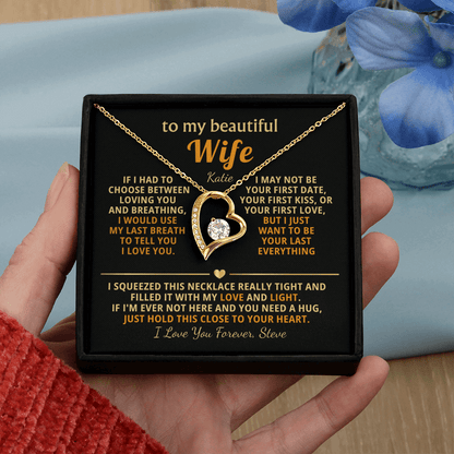 Personalized To My Wife Necklace - Heartfelt Heart Gift Set for Christmas, Anniversary or Birthday