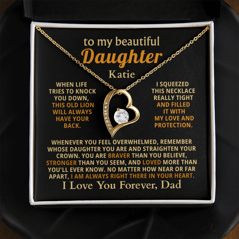 Personalized To My Daughter Necklace - Heartfelt Gift Set for Christmas, Birthday or Just Because (black card 2)