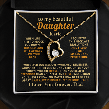 Personalized To My Daughter Necklace - Heartfelt Gift Set for Christmas, Birthday or Just Because (black card 2)
