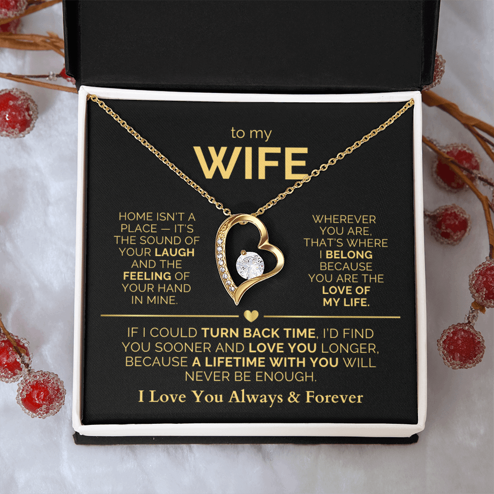 To My Wife Necklace - Heartfelt Forever Love Gift Set for Christmas, Anniversary or Birthday