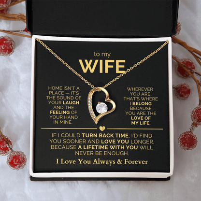 To My Wife Necklace - Heartfelt Forever Love Gift Set for Christmas, Anniversary or Birthday