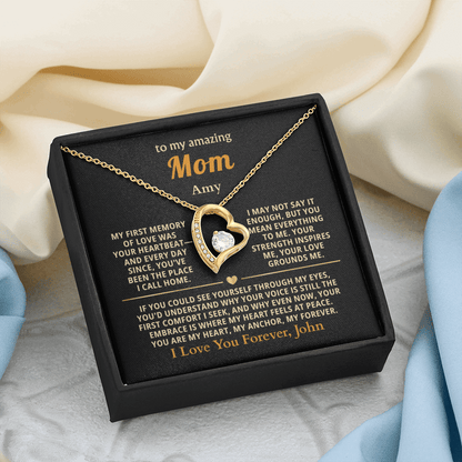 Personalized To My Mom Necklace - From Son or Daughter - Heartfelt Gift Set for Christmas, Mother's Day or Birthday