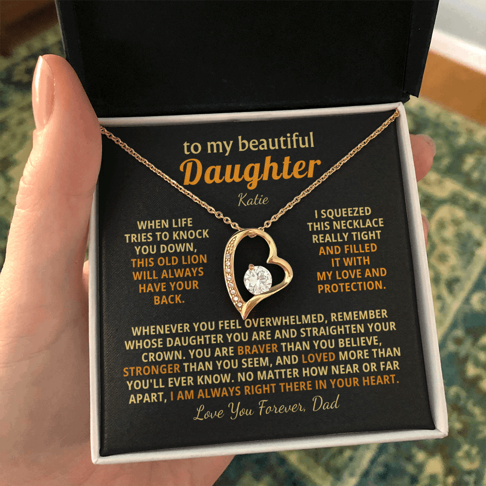 Personalized To My Daughter Necklace - Heartfelt Gift Set for Christmas, Birthday or Just Because (black card)