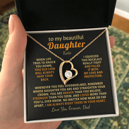 Personalized To My Daughter Necklace - Heartfelt Gift Set for Christmas, Birthday or Just Because (black card)