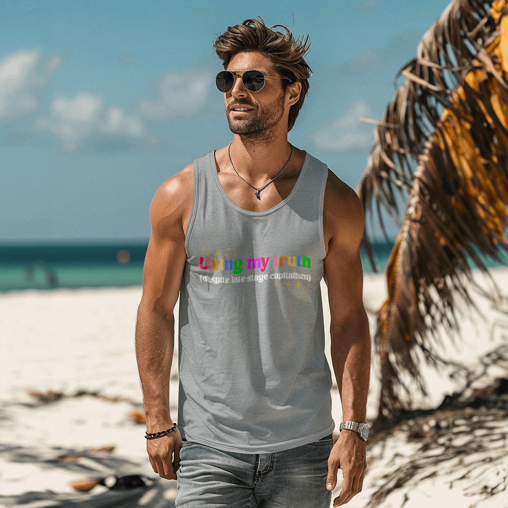 Living My Truth LGBTQ Pride Tank Top – Funny & Colorful Queer Unisex Clothing