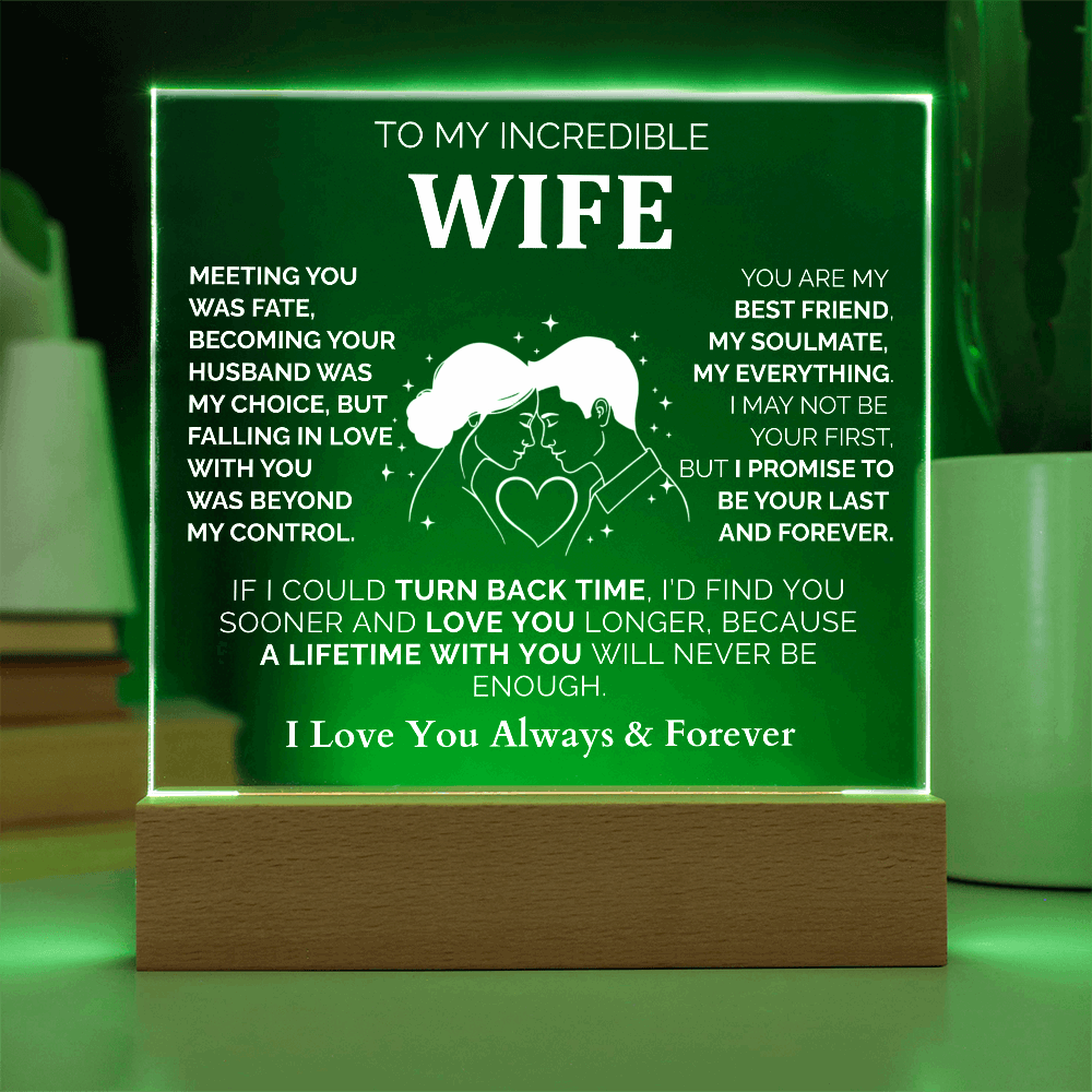 To My Wife – Romantic Acrylic Plaque | I Love You Always & Forever Perfect Christmas Gift from Husband