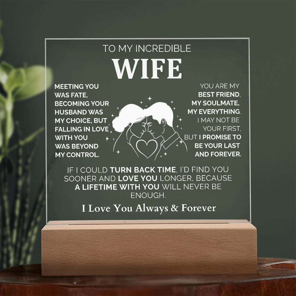 To My Wife – Romantic Acrylic Plaque | I Love You Always & Forever Perfect Christmas Gift from Husband