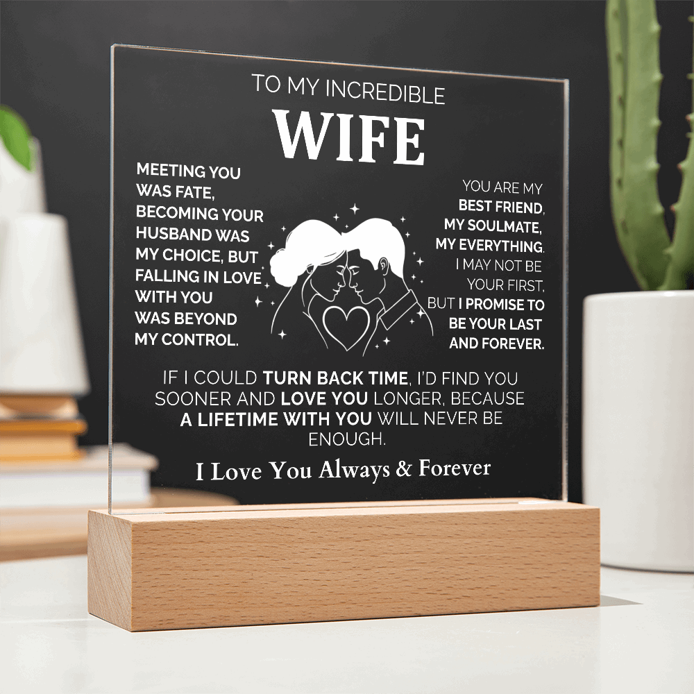 To My Wife – Romantic Acrylic Plaque | I Love You Always & Forever Perfect Christmas Gift from Husband