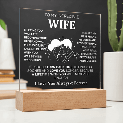 To My Wife – Romantic Acrylic Plaque | I Love You Always & Forever Perfect Christmas Gift from Husband