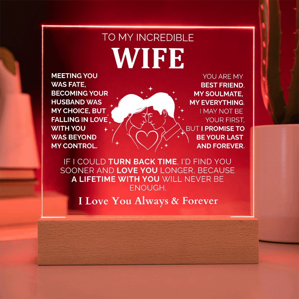 To My Wife – Romantic Acrylic Plaque | I Love You Always & Forever Perfect Christmas Gift from Husband