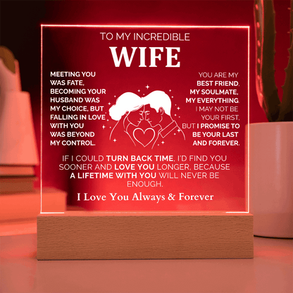 To My Wife – Romantic Acrylic Plaque | I Love You Always & Forever Perfect Christmas Gift from Husband