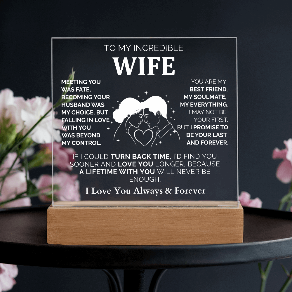 To My Wife – Romantic Acrylic Plaque | I Love You Always & Forever Perfect Christmas Gift from Husband