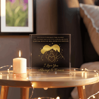 To My Wife – Romantic Christmas Acrylic Block | I Love You Always & Forever Gift from Husband
