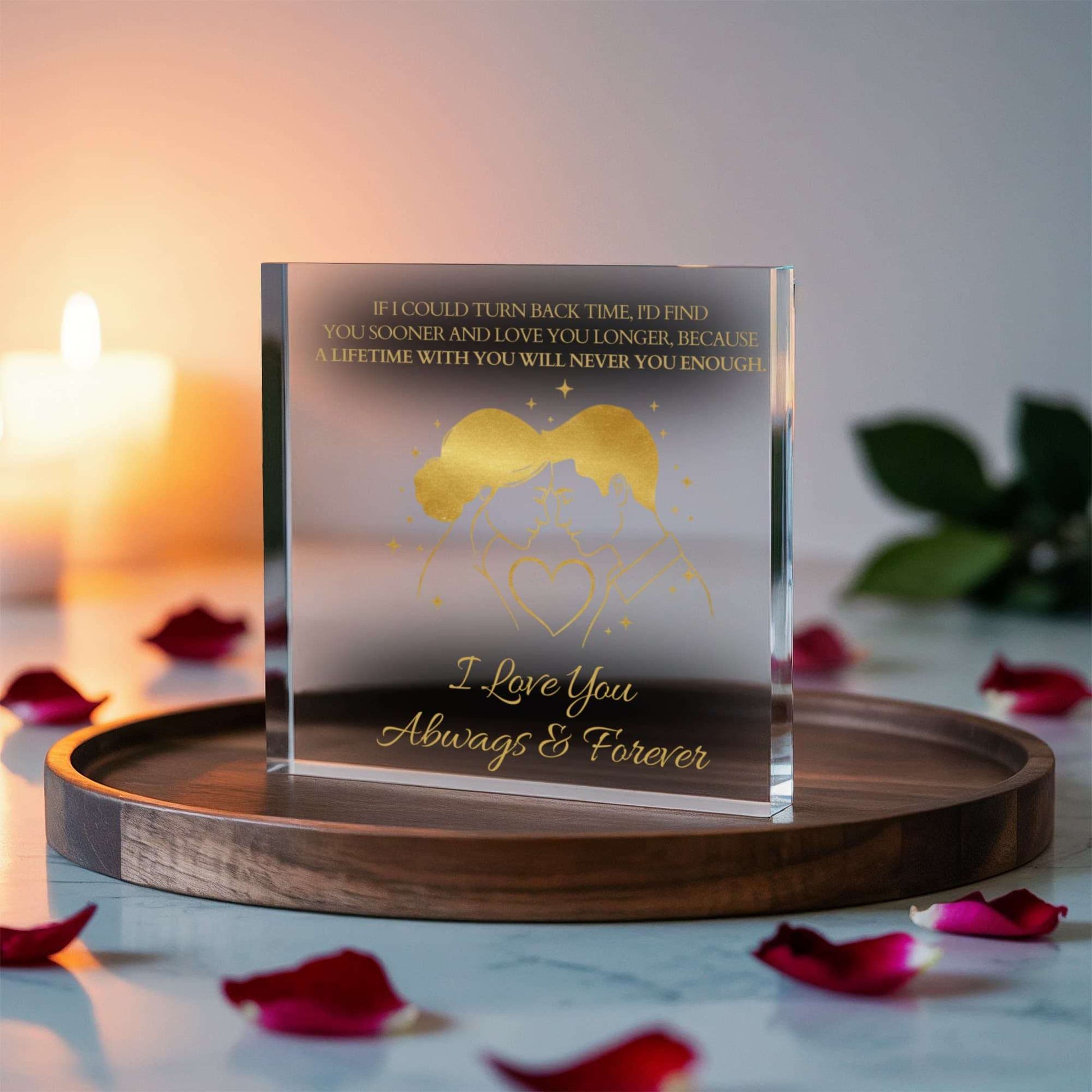 To My Wife – Romantic Christmas Acrylic Block | I Love You Always & Forever Gift from Husband