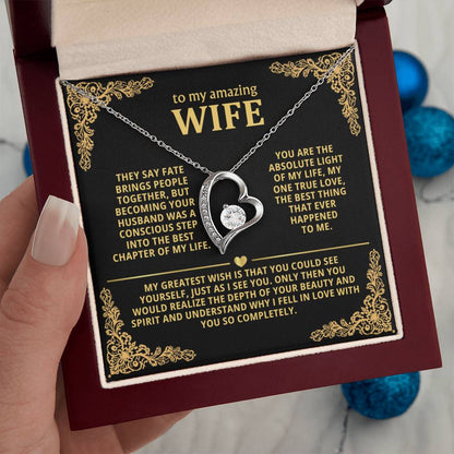 Personalized To My Wife Necklace - Heartfelt Gift Set for Christmas, Anniversary or Birthday