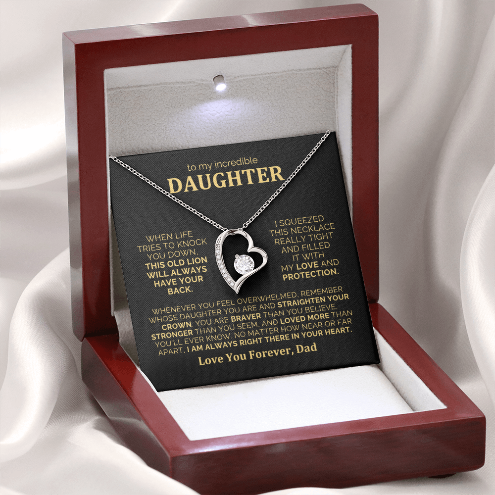 To My Daughter Necklace from Dad - Heartfelt Gift Set for Christmas, Birthday or Just Because