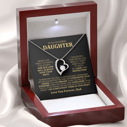 To My Daughter Necklace from Dad - Heartfelt Gift Set for Christmas, Birthday or Just Because