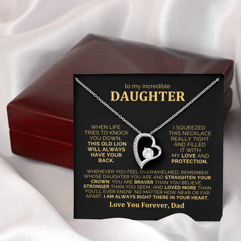 To My Daughter Necklace from Dad - Heartfelt Gift Set for Christmas, Birthday or Just Because