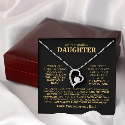 To My Daughter Necklace from Dad - Heartfelt Gift Set for Christmas, Birthday or Just Because
