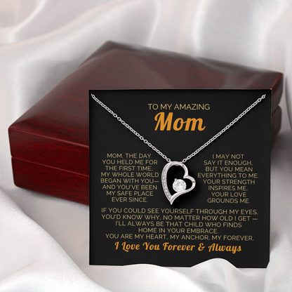 To My Mom Necklace - Heartfelt Forever Love Gift Set for Christmas, Mother's Day or Birthday