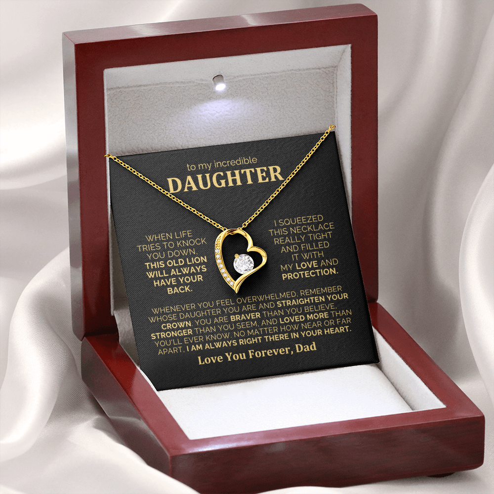 To My Daughter Necklace from Dad - Heartfelt Gift Set for Christmas, Birthday or Just Because