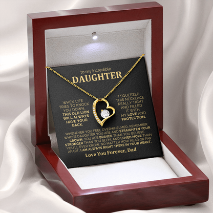 To My Daughter Necklace from Dad - Heartfelt Gift Set for Christmas, Birthday or Just Because