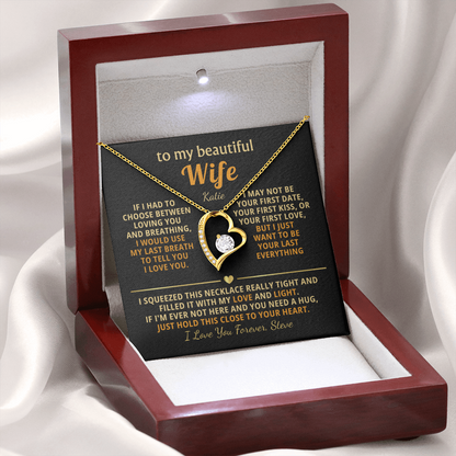 Personalized To My Wife Necklace - Heartfelt Heart Gift Set for Christmas, Anniversary or Birthday