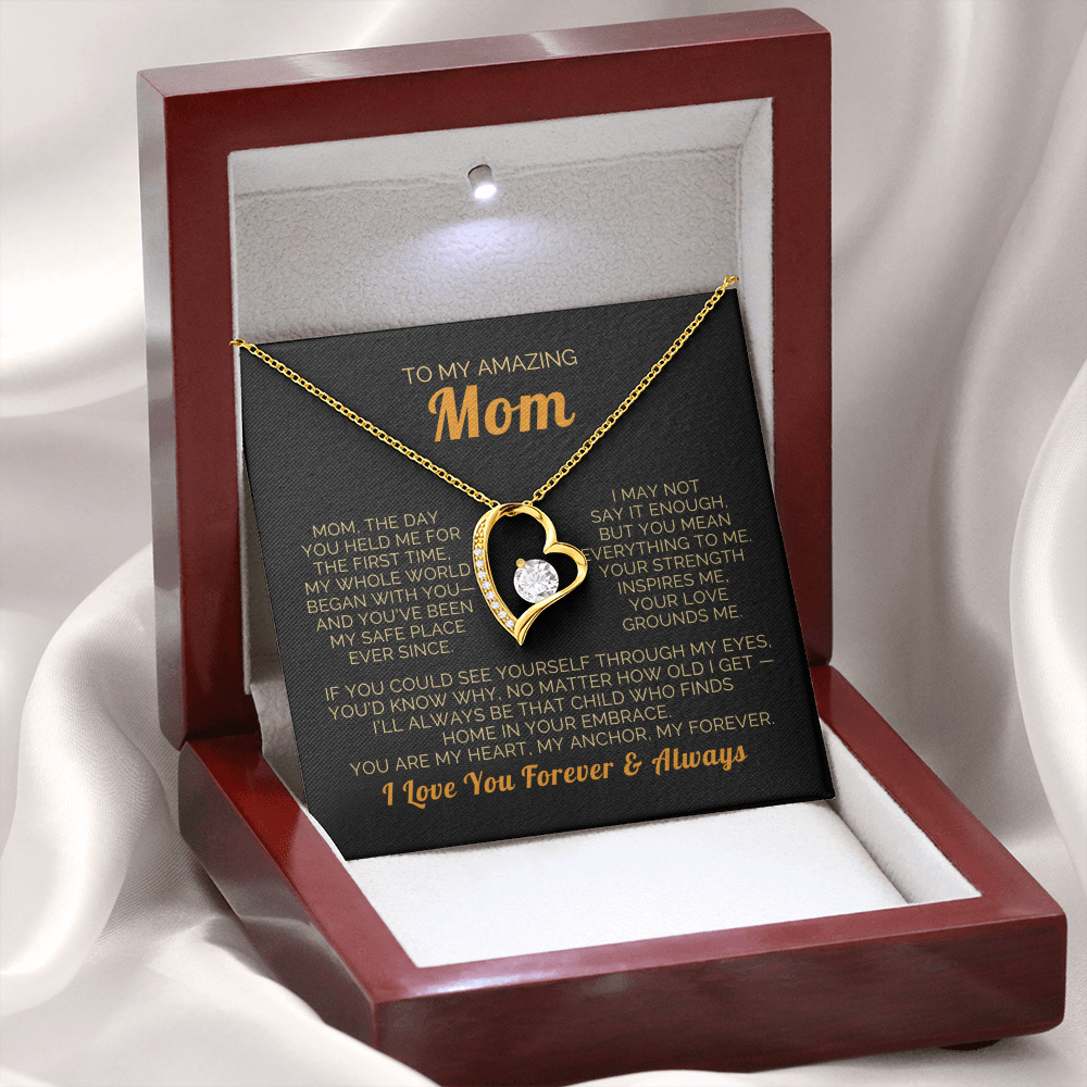 To My Mom Necklace - Heartfelt Forever Love Gift Set for Christmas, Mother's Day or Birthday