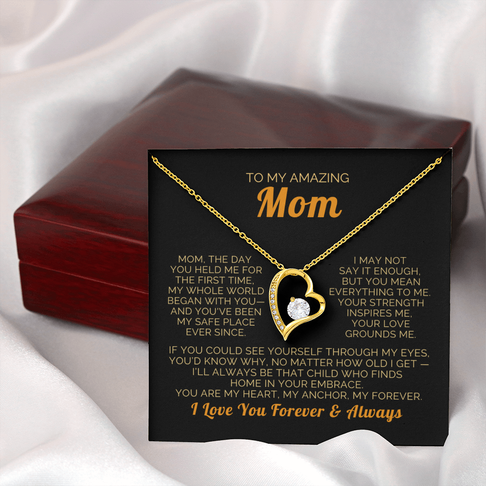 To My Mom Necklace - Heartfelt Forever Love Gift Set for Christmas, Mother's Day or Birthday
