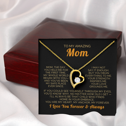 To My Mom Necklace - Heartfelt Forever Love Gift Set for Christmas, Mother's Day or Birthday