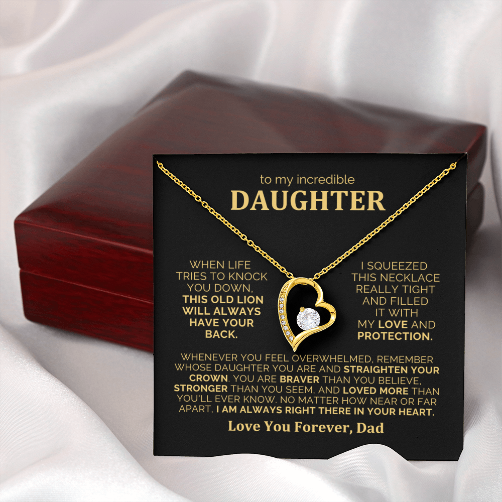 To My Daughter Necklace from Dad - Heartfelt Gift Set for Christmas, Birthday or Just Because