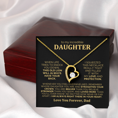 To My Daughter Necklace from Dad - Heartfelt Gift Set for Christmas, Birthday or Just Because