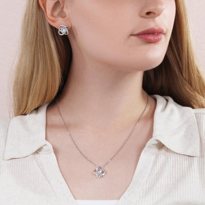 To My Wife Love Knot Necklace & Earring Set
