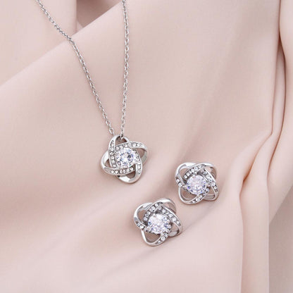 To My Wife Love Knot Necklace & Earring Set