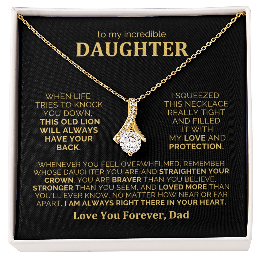 To My Daughter Necklace from Dad - Heartfelt Alluring Beauty Gift Set for Christmas, Birthday or Just Because