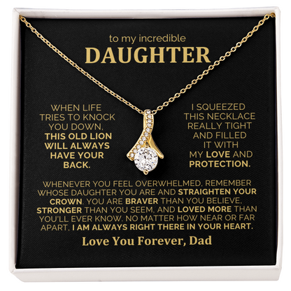 To My Daughter Necklace from Dad - Heartfelt Alluring Beauty Gift Set for Christmas, Birthday or Just Because