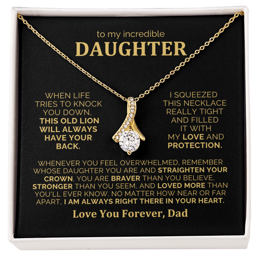 To My Daughter Necklace from Dad - Heartfelt Alluring Beauty Gift Set for Christmas, Birthday or Just Because