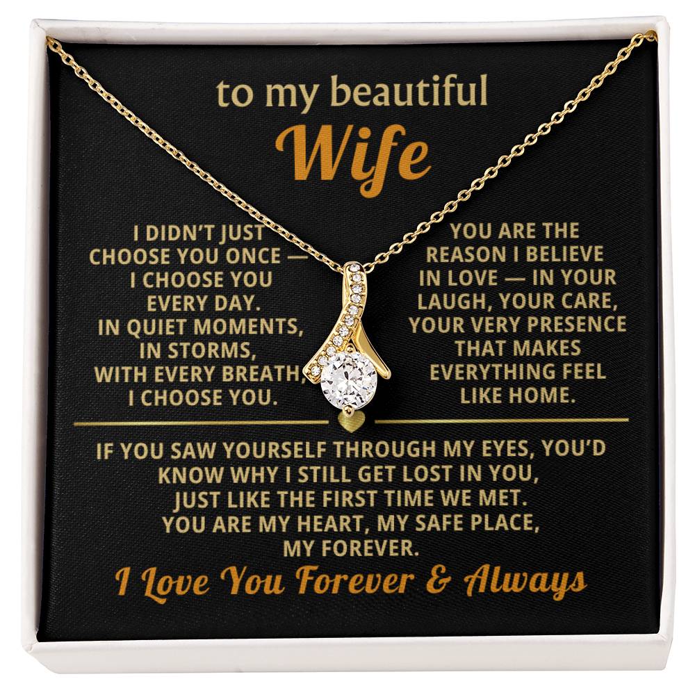 To My Wife Necklace - Heartfelt Alluring Beauty Gift Set for Christmas, Anniversary or Birthday
