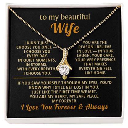 To My Wife Necklace - Heartfelt Alluring Beauty Gift Set for Christmas, Anniversary or Birthday
